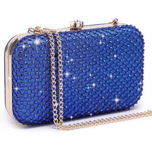 Women's Rhinestone Clutch Purse Sparkling Evening Bag with Crystal Clasp